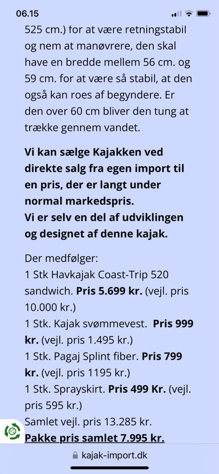 Kajak Havkajak 2 stk blå Coast