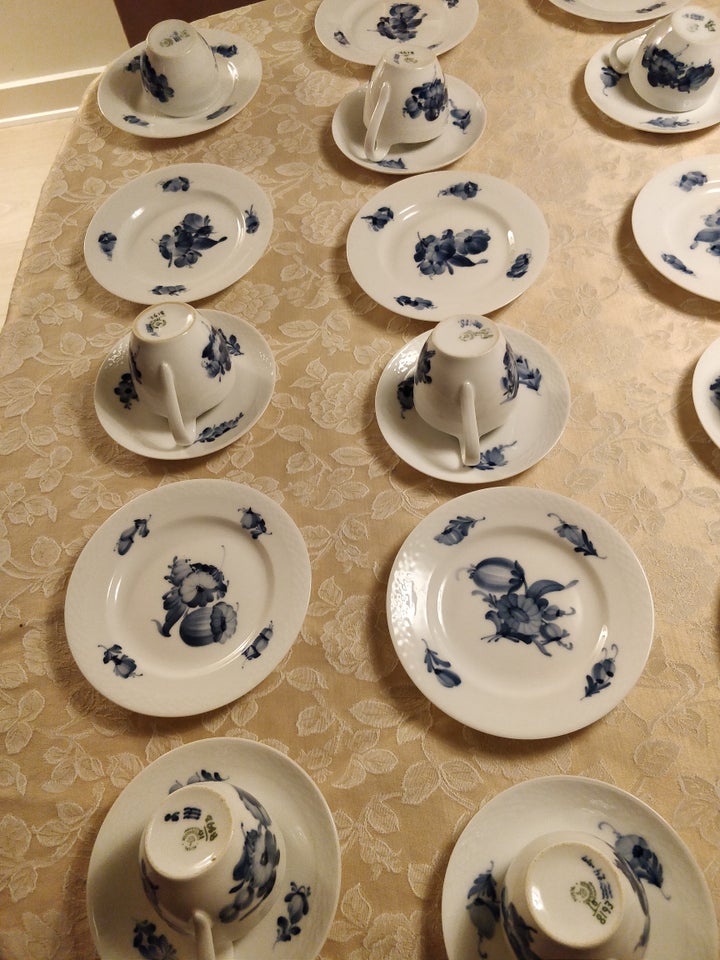 Porcelæn, kaffestel, blå blomst