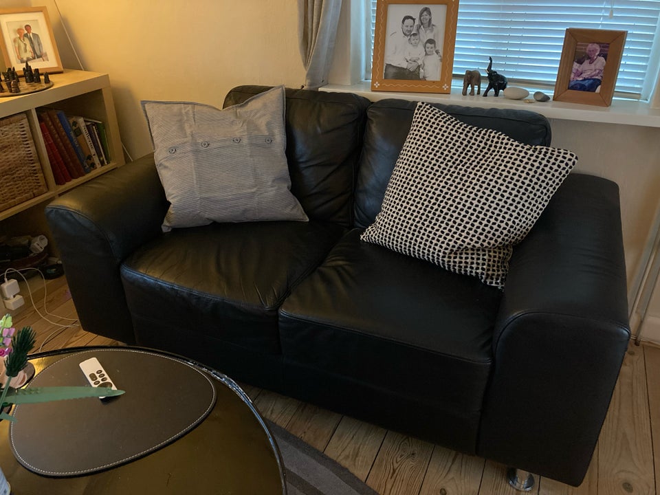 Sofa, læderlook, 2 pers.