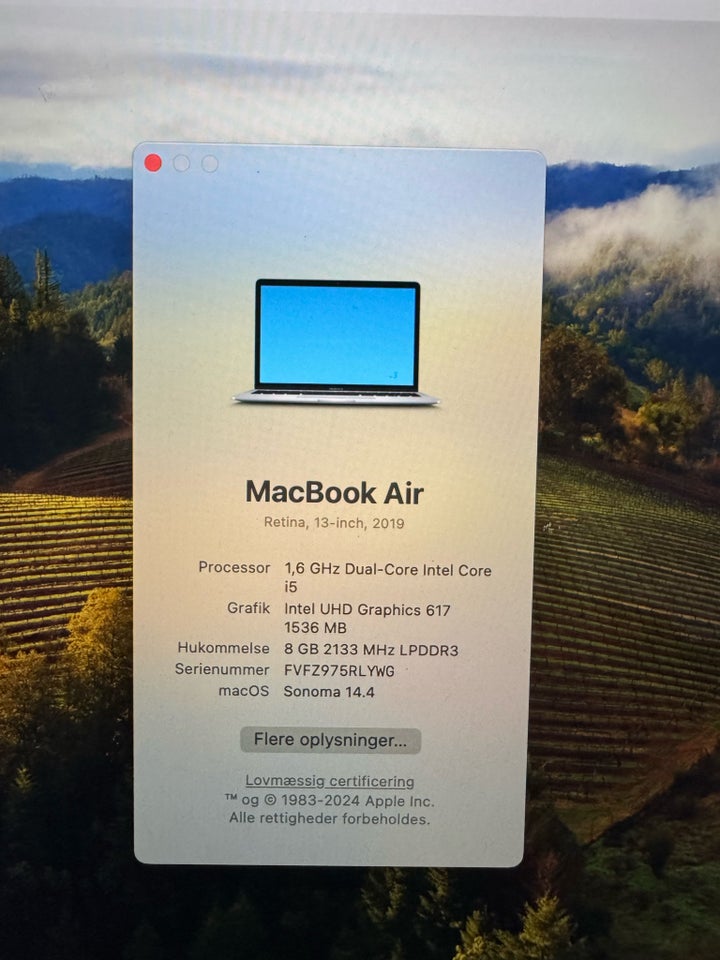 MacBook Air, 2019, 1,6 GHz