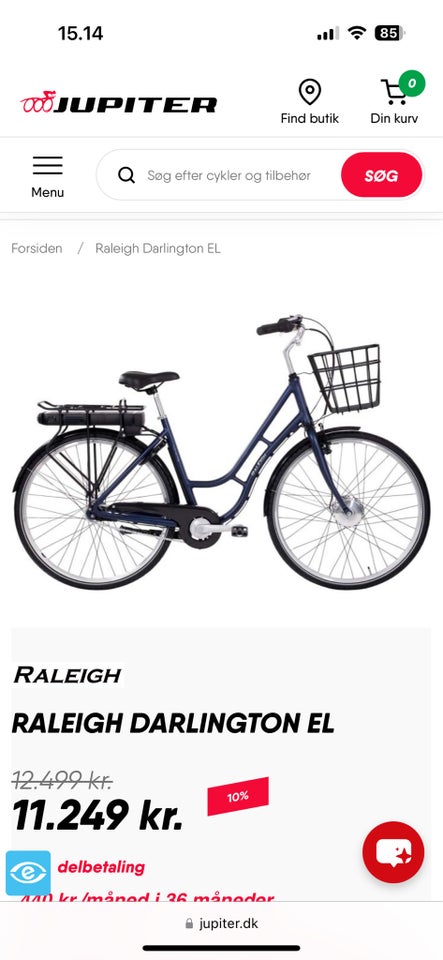 Damecykel, Raleigh, 50 cm stel