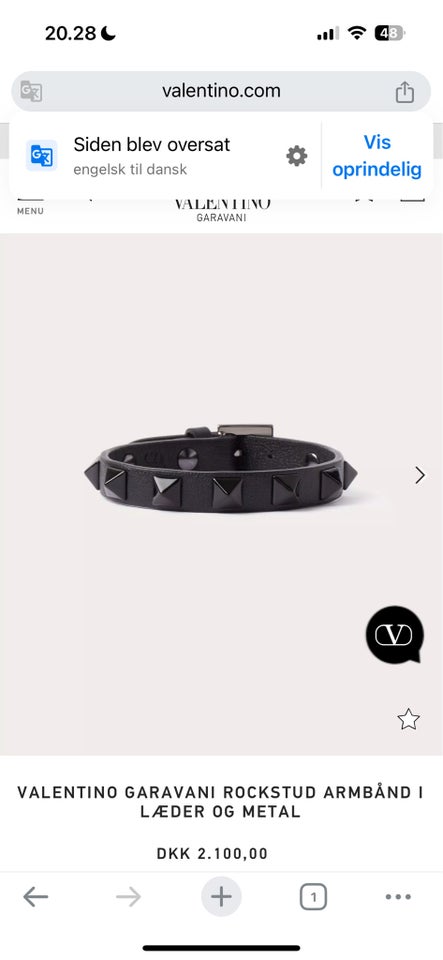 Armbånd læder Valentino