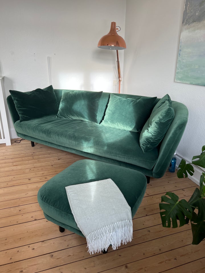 Sofa, velour, 3 pers.