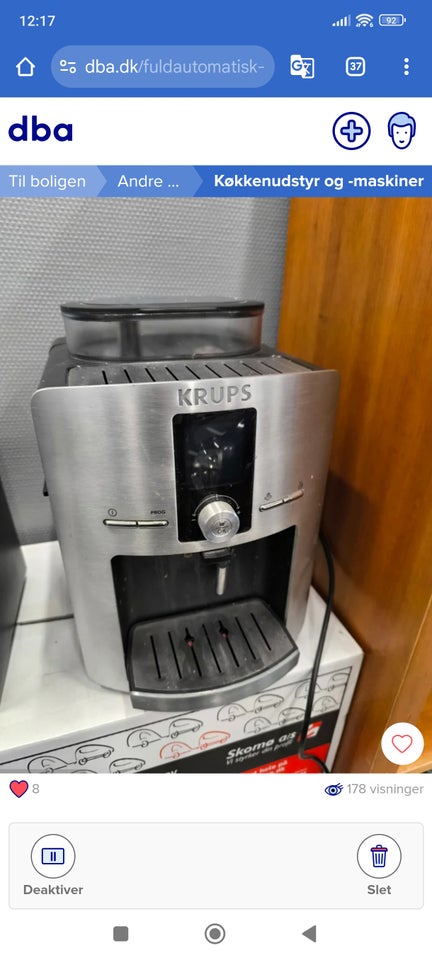 Fuldautomatisk kaffemaskine,