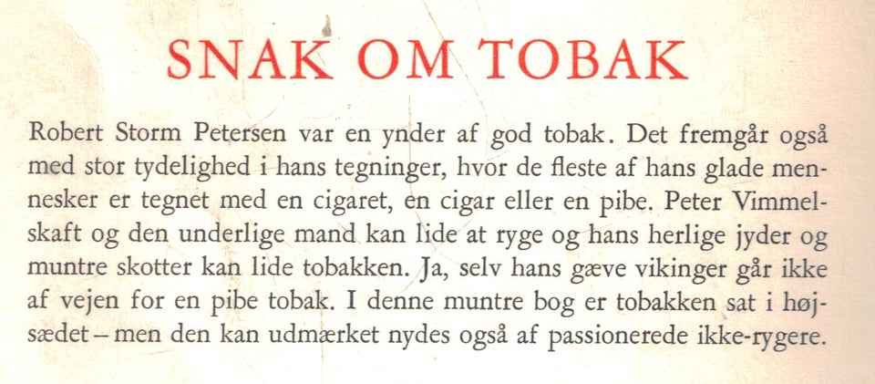 Snak om tobak , af Robert Storm