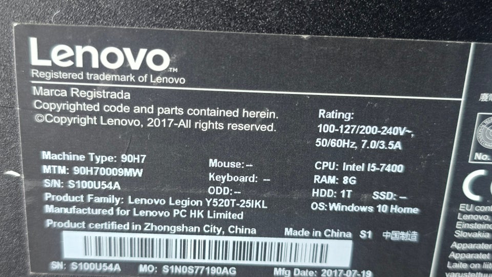 Lenovo Lenovo Legion Intel i5 -