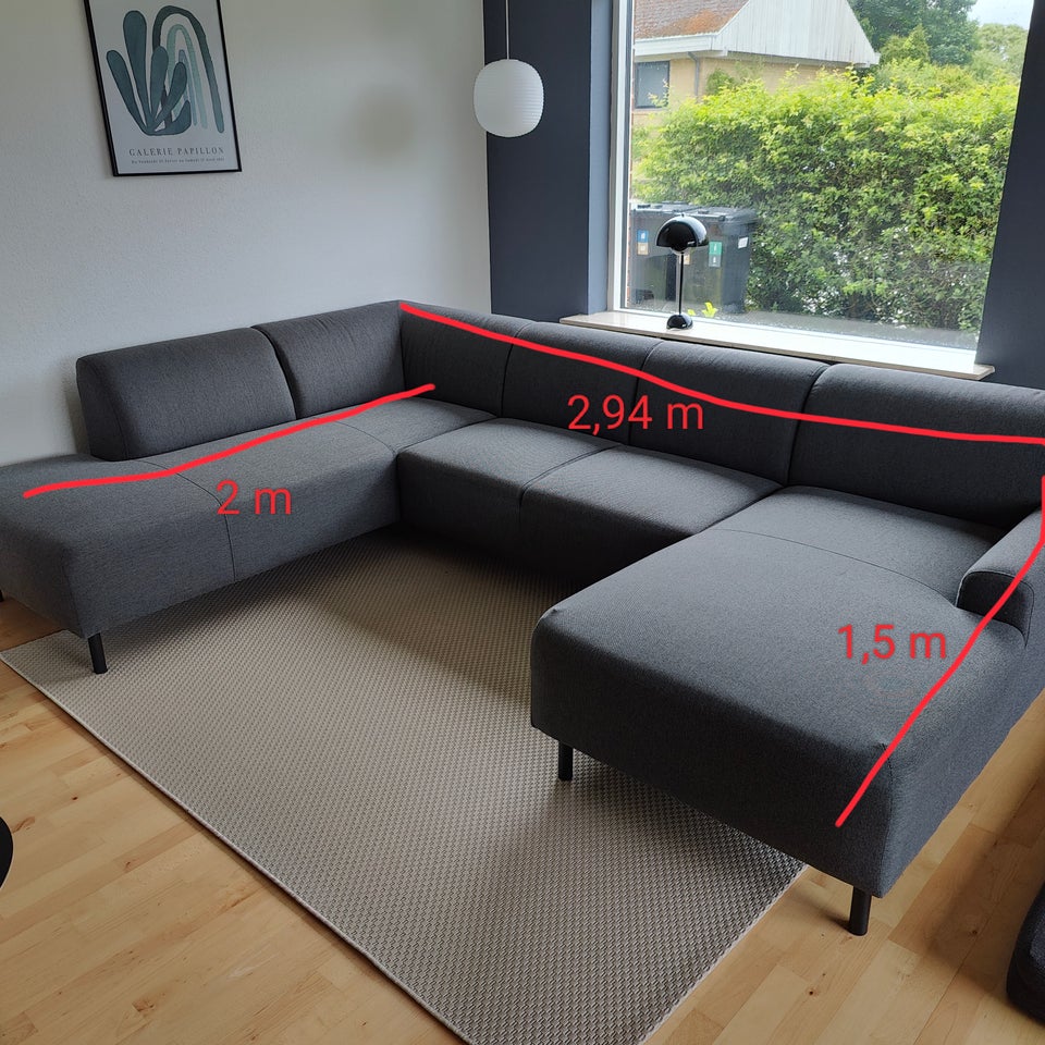 U-sofa stof 4 pers