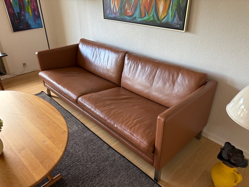 Sofa, læder, 3 pers.