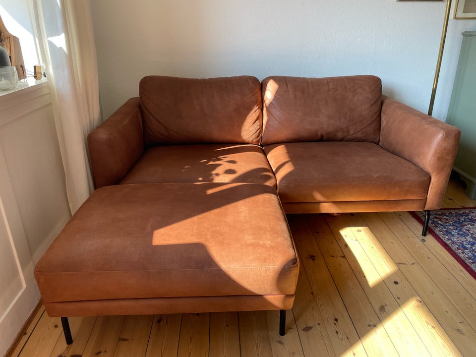 Sofa, læder, anden størrelse