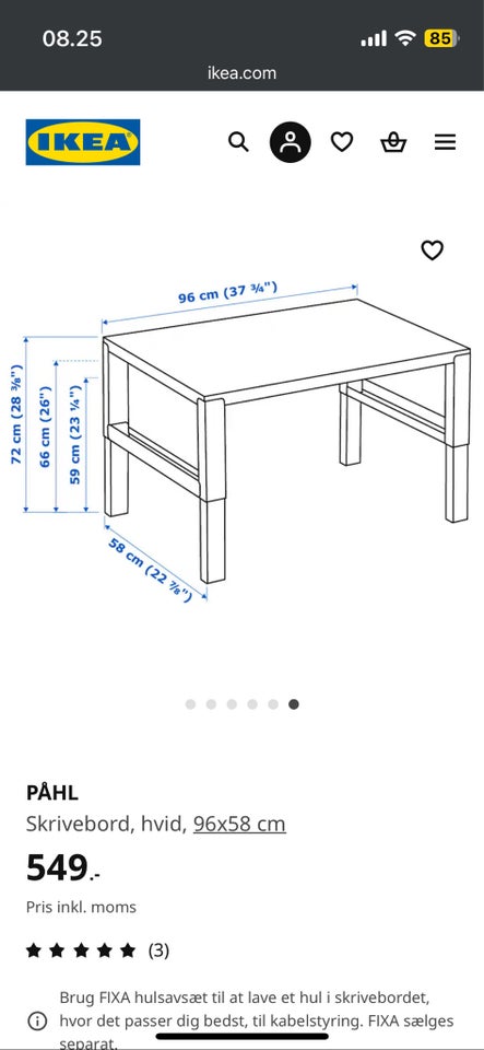 Skrivebord, Påhl, IKEA