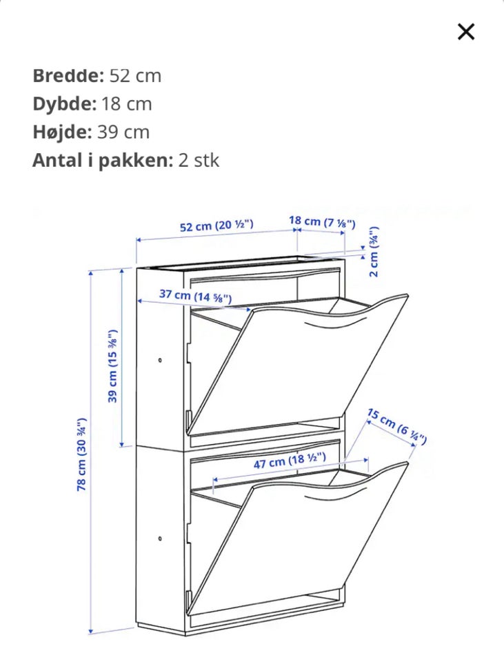 IKEA TRONES 2 stk (hvid), IKEA