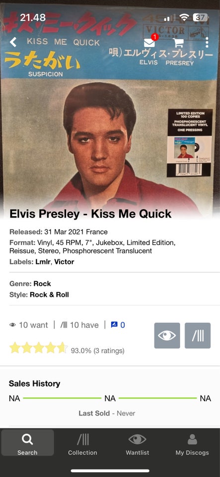 Single Elvis Presley Kis’s Me