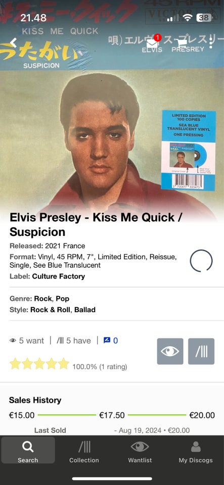 Single Elvis Presley Kis’s Me