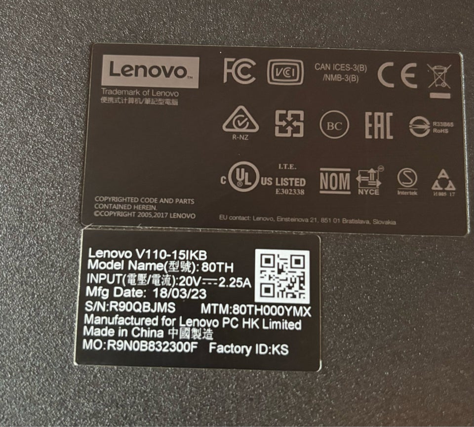 Lenovo V110-15ikb, I5-7200u GHz, 8