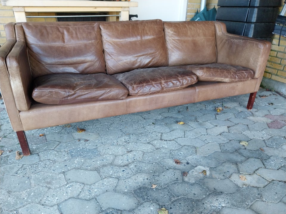 Sofa, læder, 3 pers.