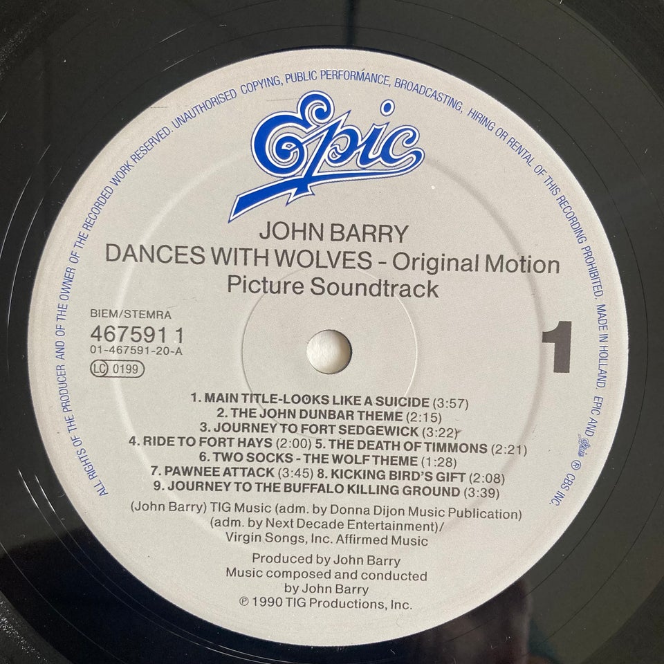 LP, John Barry, Dances With Wolves