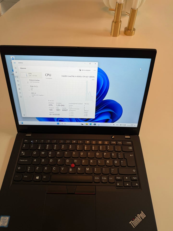 Lenovo X390, 1,6-4,1 GHz, 8 GB ram