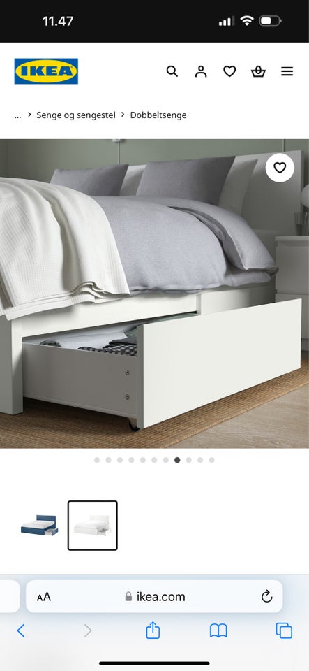 Dobbeltseng, IKEA, b: 180 l: 200