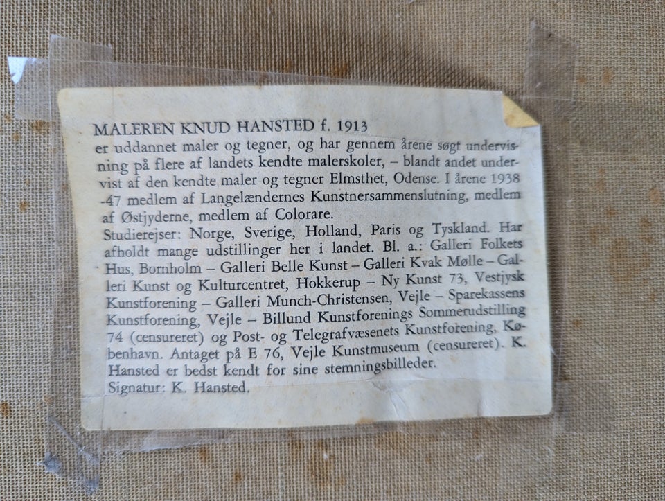 Oliemaleri, Knud Hansted, motiv: