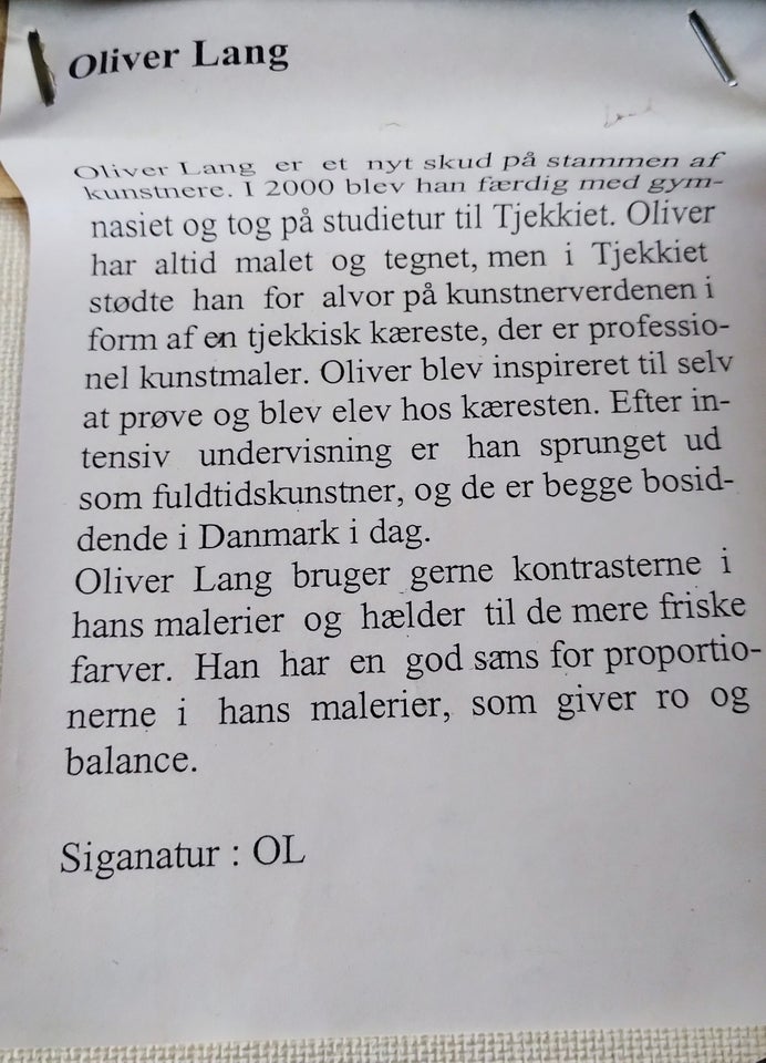 Lærredstryk Oliver Lang motiv: