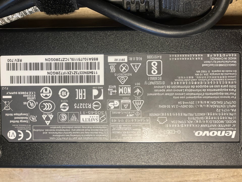 Oplader, LENOVO 180W, Perfekt