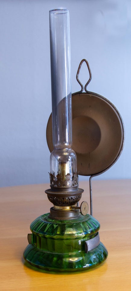 Petroleumslampe, Glas, 100 år gl.