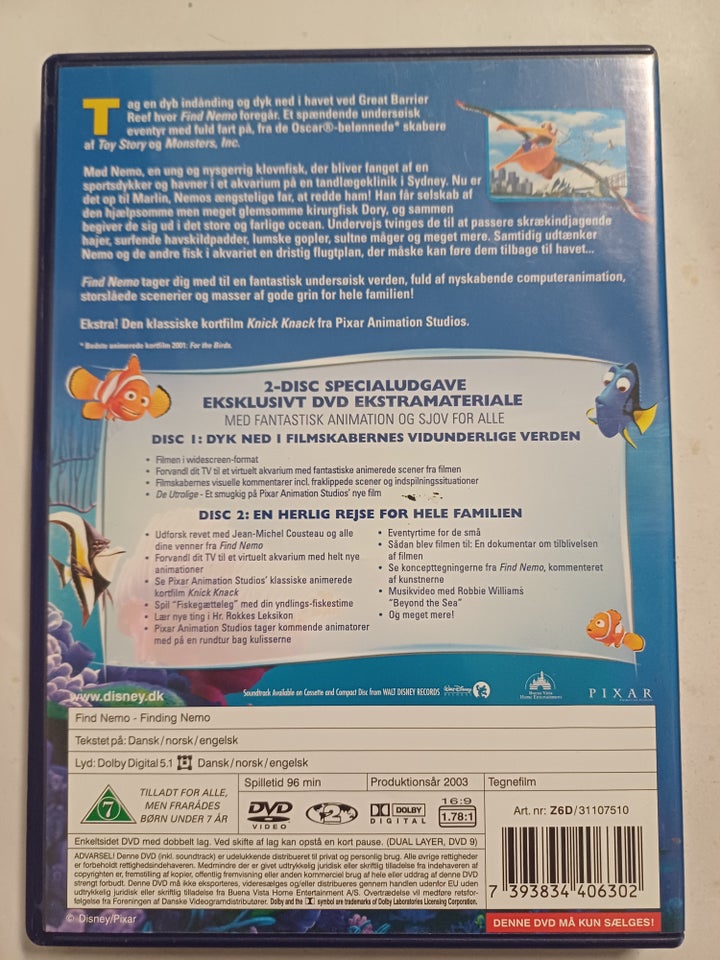 Find Nemo DVD tegnefilm