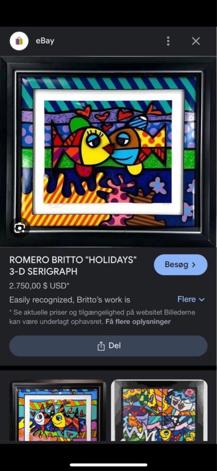 Serigrafi, Romero Britto , motiv: