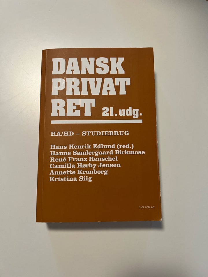 Dansk Privat Ret 21.udg , emne: jura