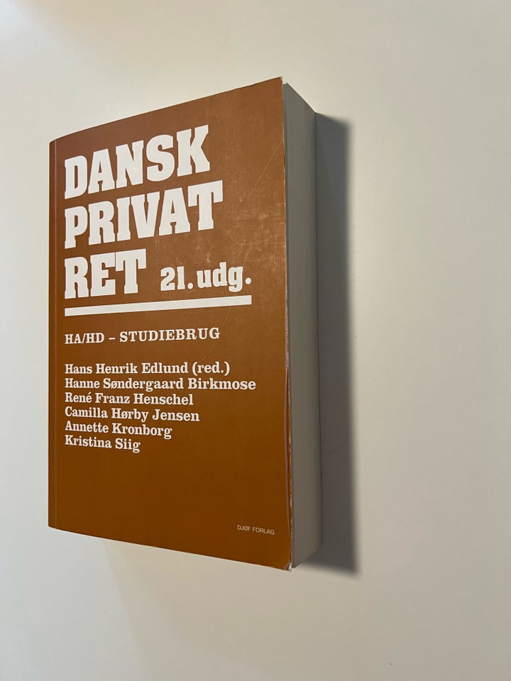 Dansk Privat Ret 21.udg , emne: jura