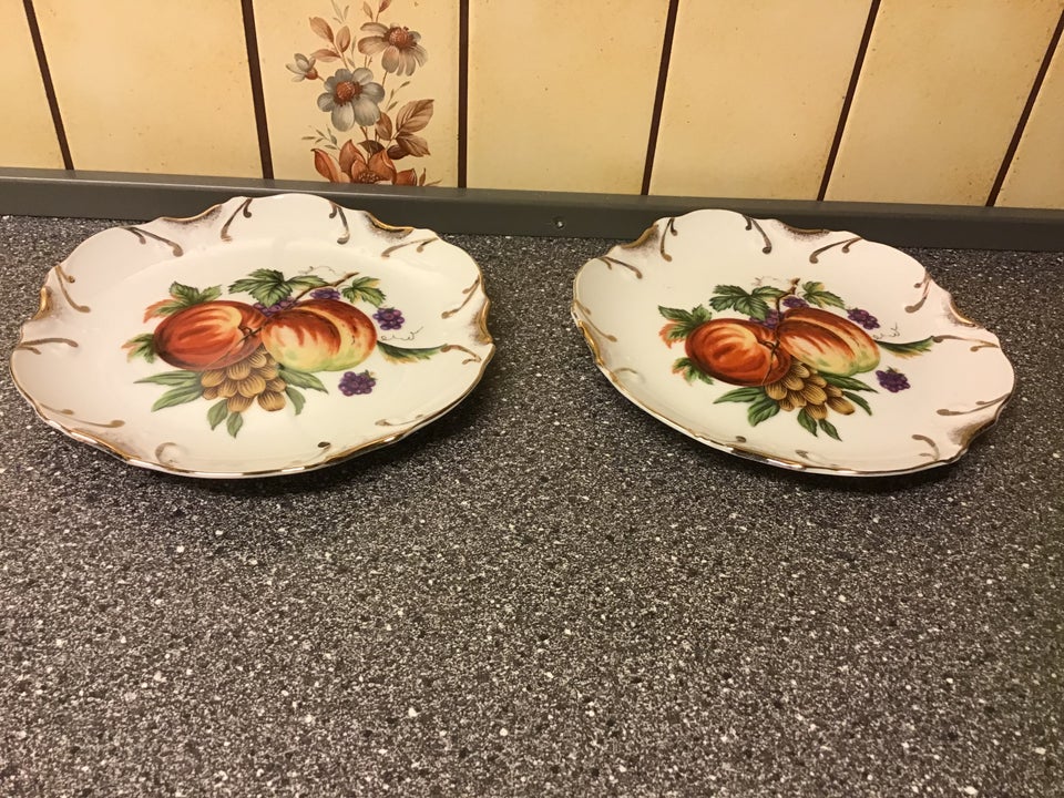 Porcelæn Store Hvide Platter med