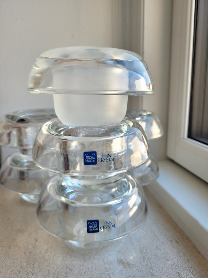 Glas Lysestage fyrfad skulptur