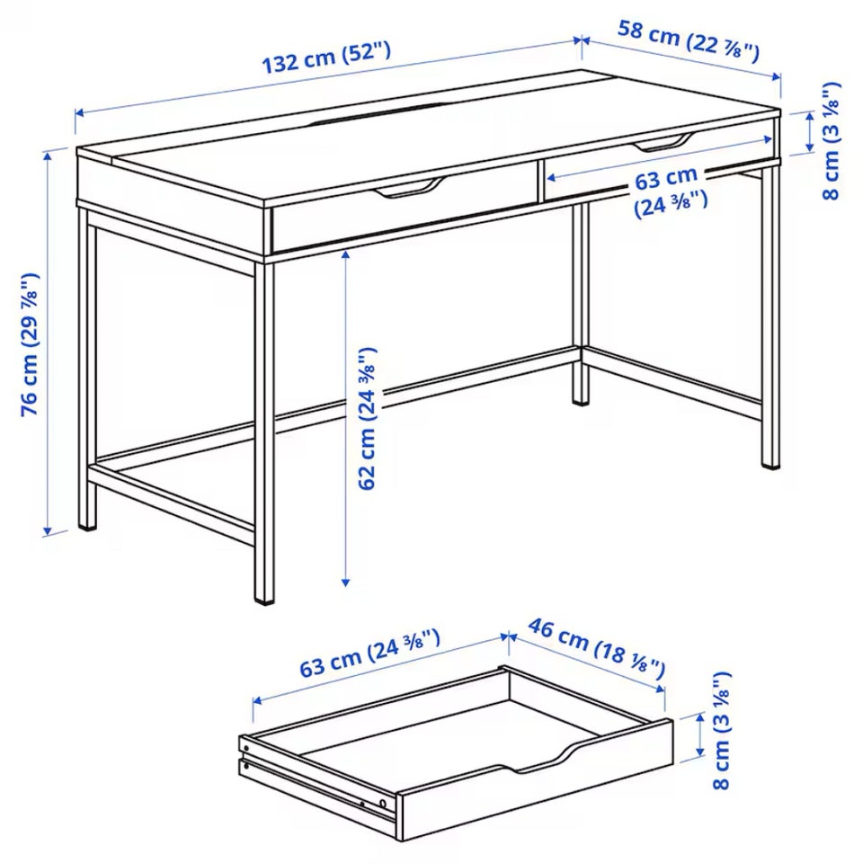 Skrive-/computerbord, Ikea, b: