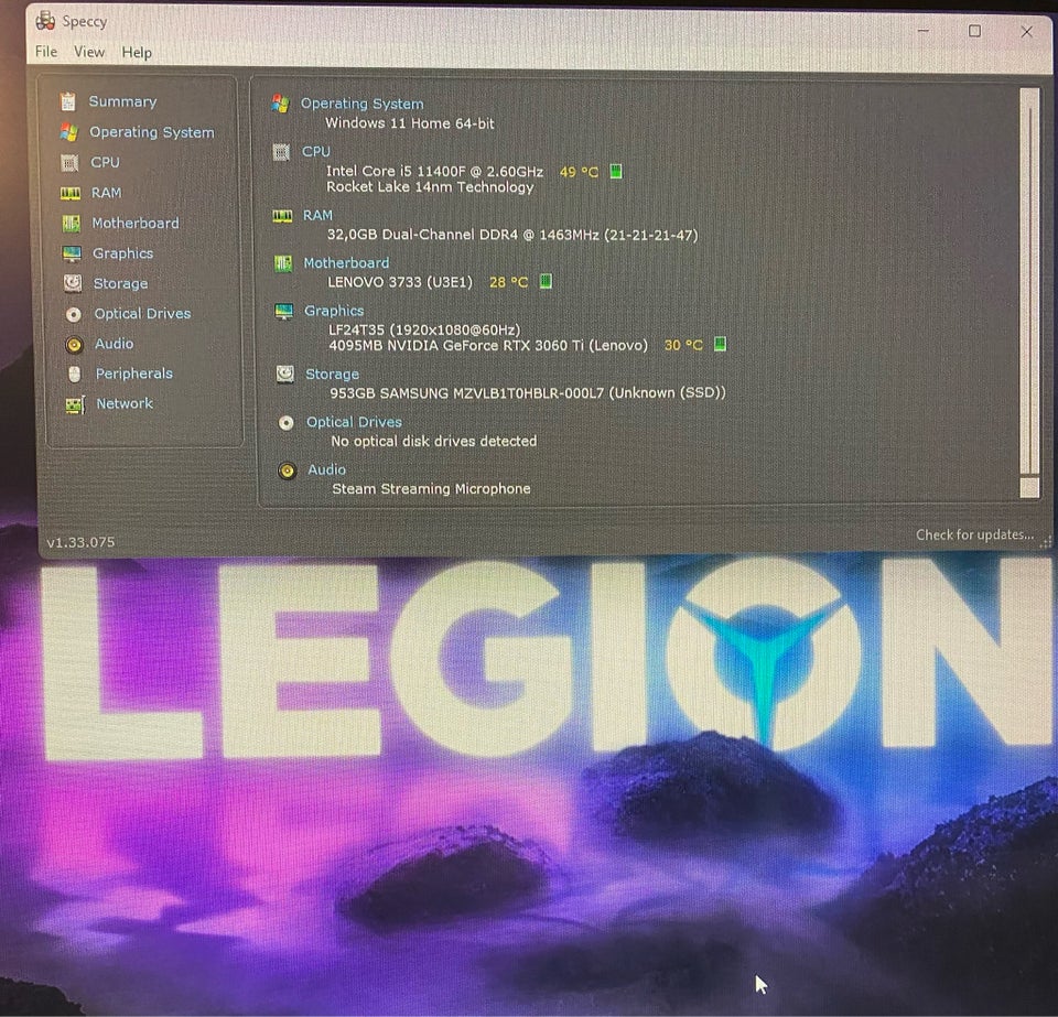 Lenovo, Legion T5 26IOB6, Intel i5