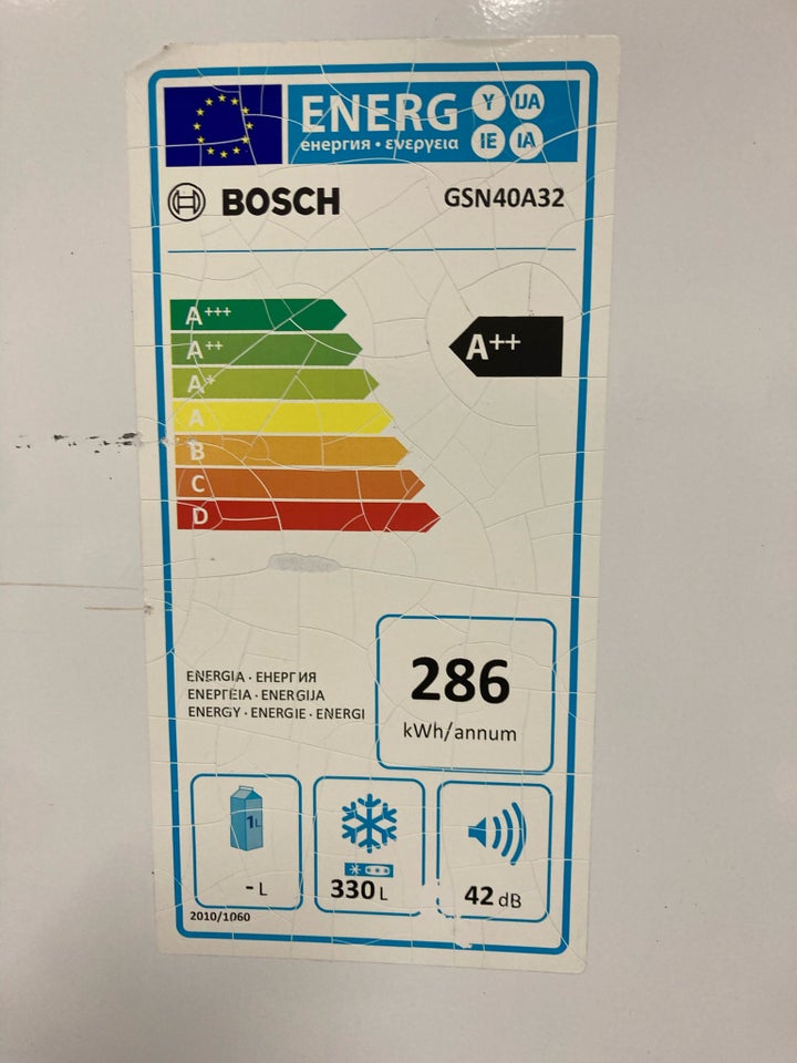 Fryseskab, Bosch, 330 liter