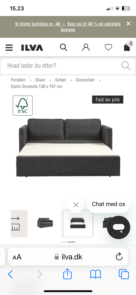 Sovesofa, Santo, b: 157 l: 197 h: 82