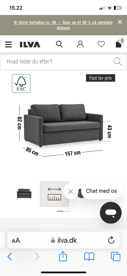 Sovesofa, Santo, b: 157 l: 197 h: 82