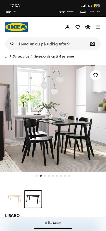 Spisebord, Ikea, b: 78 l: 140