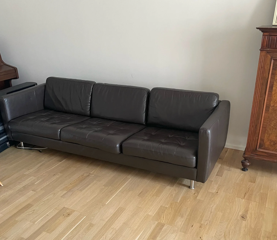 Sofa, læder, 3 pers.