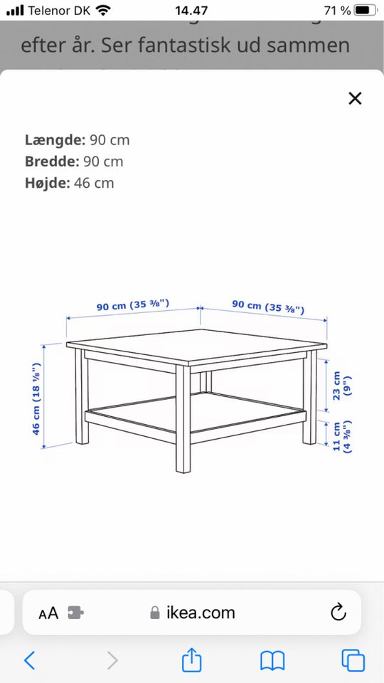 Sofabord Hemnes finer