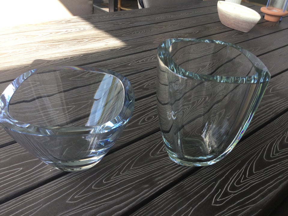 Glas Vase og skål Holmegaard