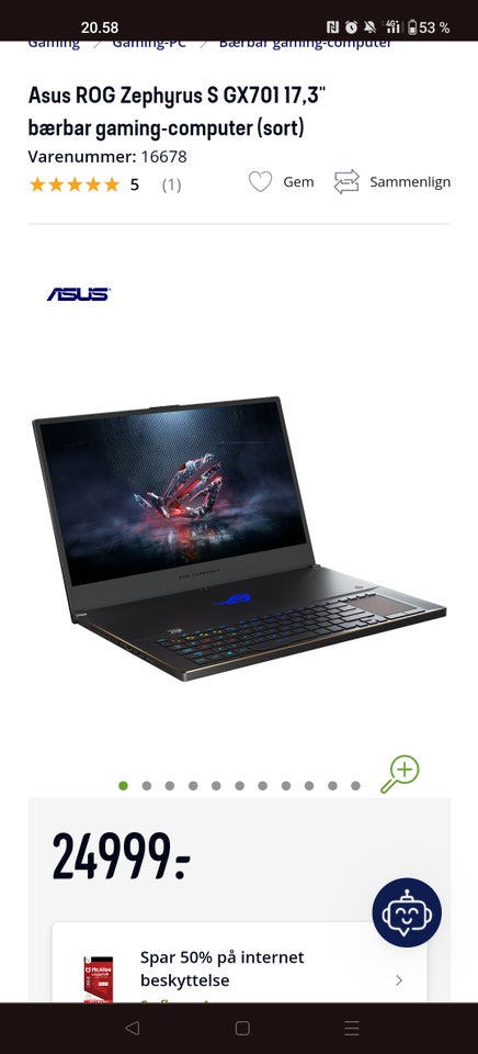 Asus Rog Zephyrus gx701, 2.2 - 4.4