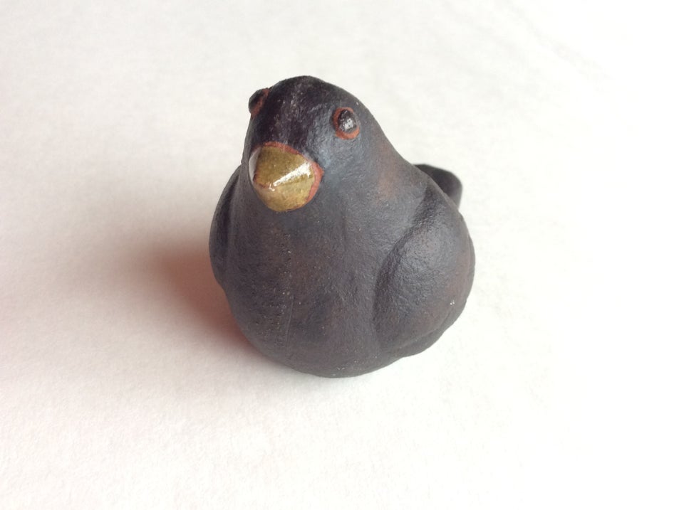 Keramikfigur af fugl / fuglefigur /