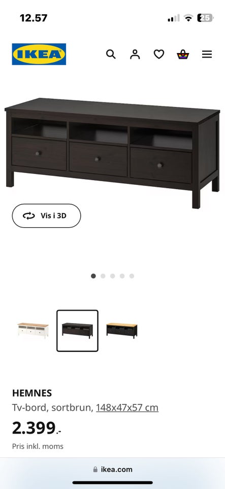 Tv bord Ikea hemnes fyrretræ