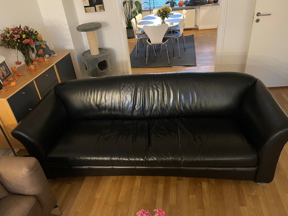 Sofa, læder, 3 pers.