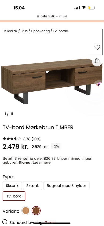 Tv-bænk, b: 140 d: 41 h: 47