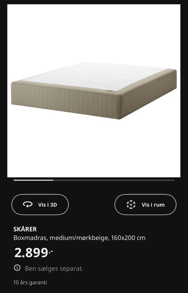 Dobbeltseng, Ikea, b: 160 l: 200 h: