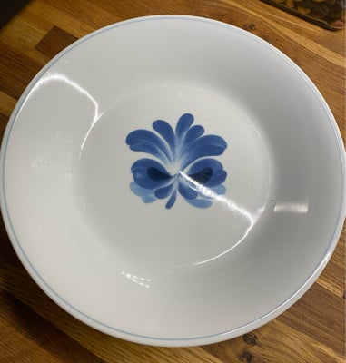 Porcelæn Dyb tallerken m blå deco