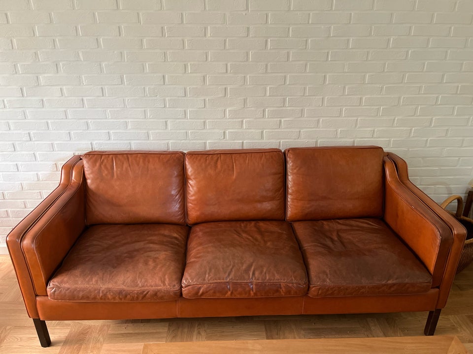 Sofa, læder, 3 pers.