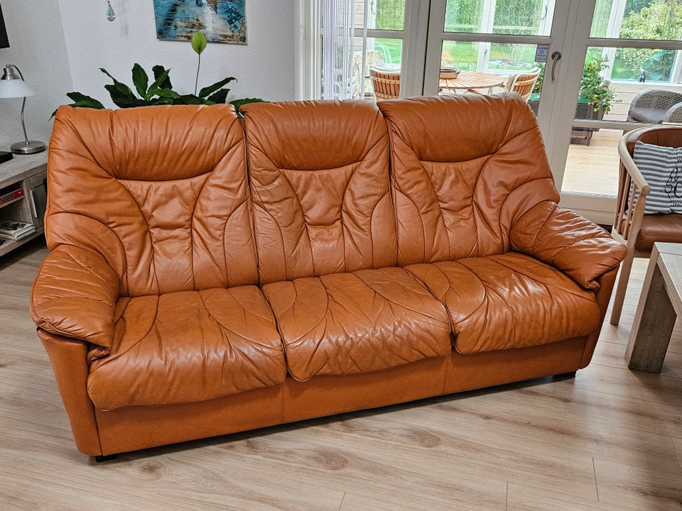 Sofa, læder, 3 pers.